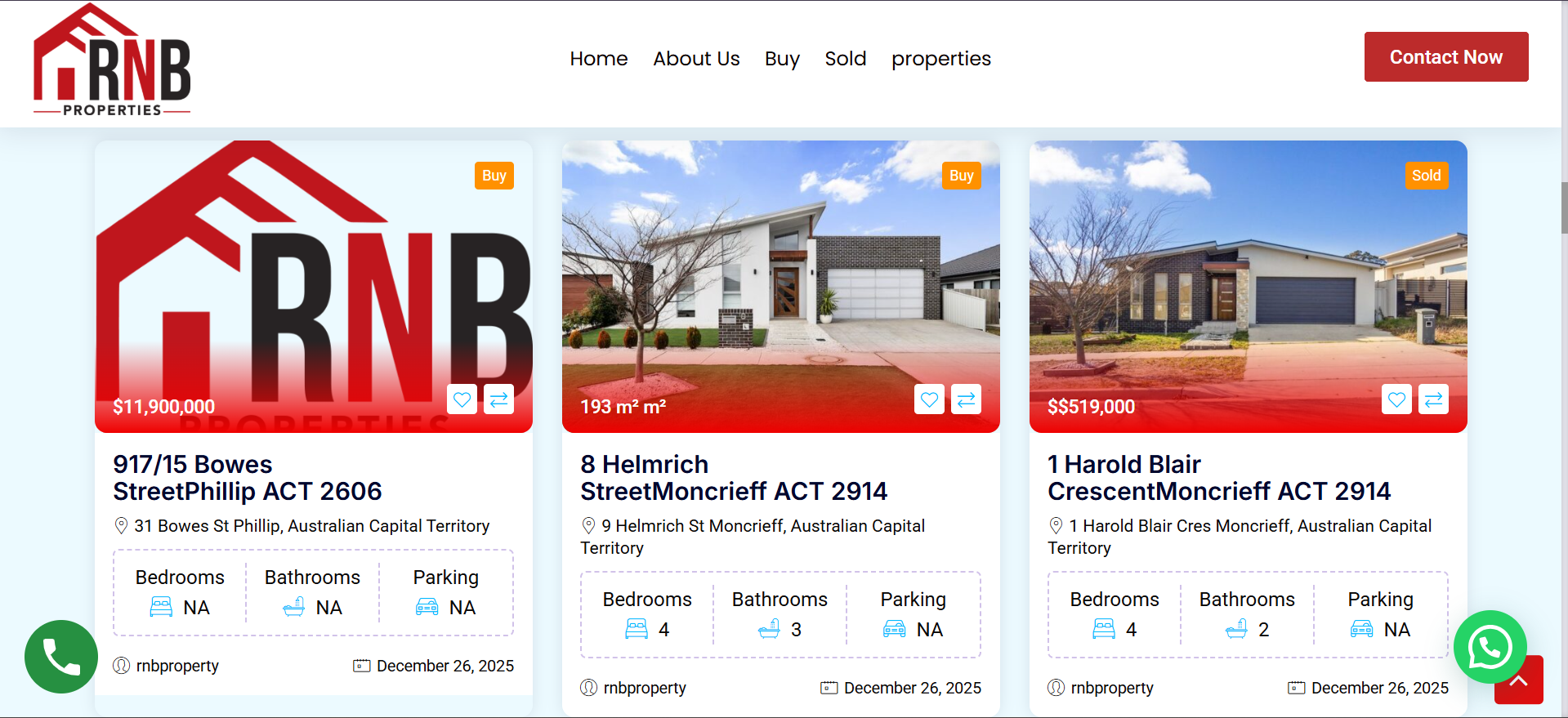 Real estate website for an Australian company